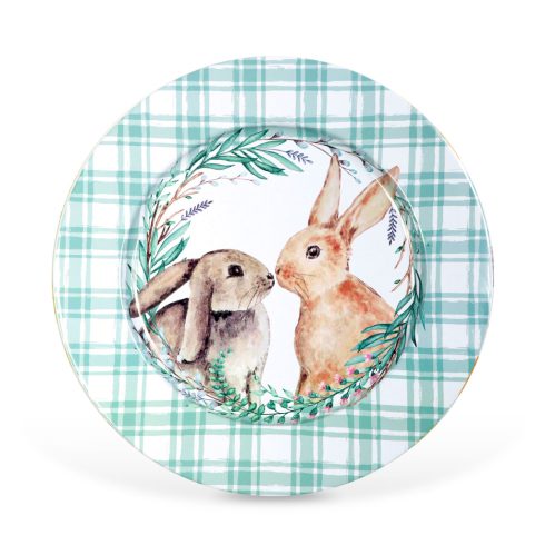 Húsvéti tálca - fém - nyuszis - 33 cm                                                                 BX57969A