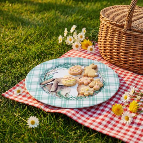 Húsvéti tálca - fém - nyuszis - 33 cm                                                                 BX57969A