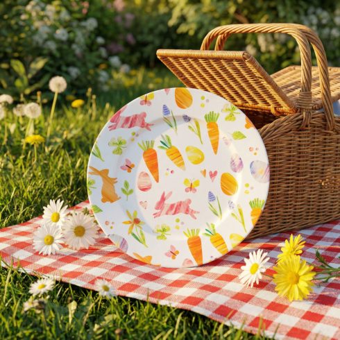 Húsvéti tálca - fém - répás - 33 cm                                                                   BX57969B