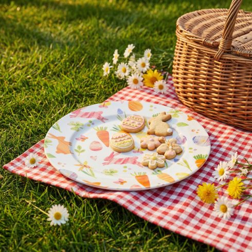 Húsvéti tálca - fém - répás - 33 cm                                                                   BX57969B