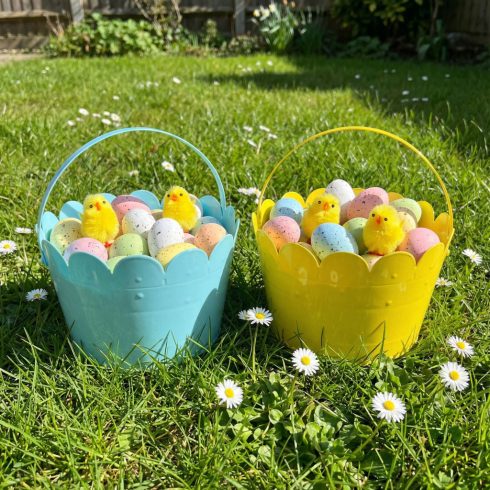 Húsvéti kiskosár - 3 féle szín - O20 x 13 cm                                                          BX57972