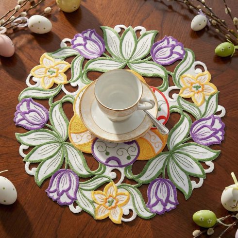 Húsvéti hímzett alátét -  O35 cm                                                                      BX57976