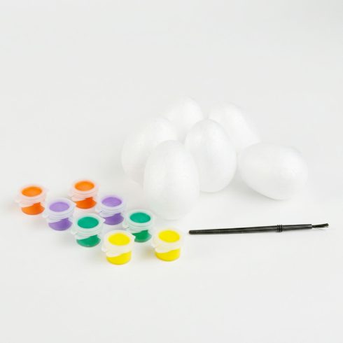 Húsvéti dekoráció - húsvéti habtojás festő szett - 6 cm - 6 db tojás                                  BX57995