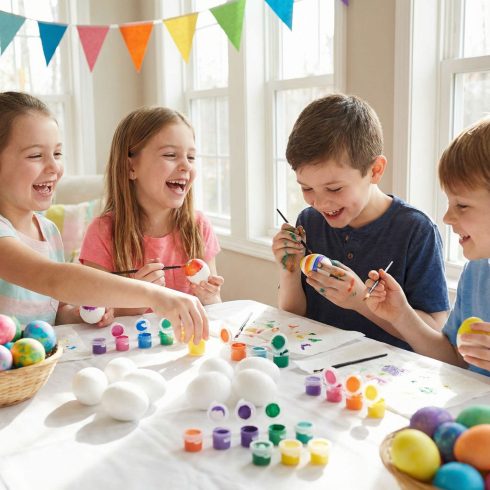 Húsvéti dekoráció - húsvéti habtojás festő szett - 6 cm - 6 db tojás                                  BX57995