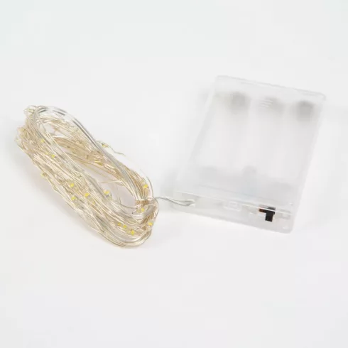 LED fényfüzér - 5 m - 50 LED - hidegfehér - 3 x AA                                                    BX58041C