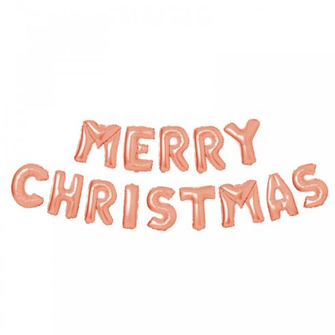 3D Karácsonyi colMerry Christmascol lufi - rozéarany                                                  BX58081C