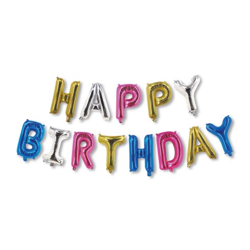 3D Születésnapi colHappy Birthdaycol lufi - többszínű - 33 cm                                         BX58081E