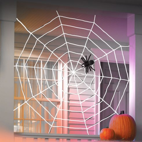 Pókháló és pók - fehér - halloween-i - 130 x 130 cm                                                   BX58143