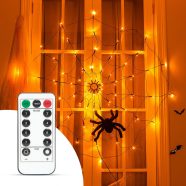  Pókháló fényfüggöny pókkal - melegfehér 60 db LED - USB-s                                             BX58150