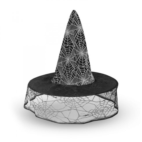Halloween-i boszorkány kalap - 2 szín - poliészter - 38 cm                                            BX58152