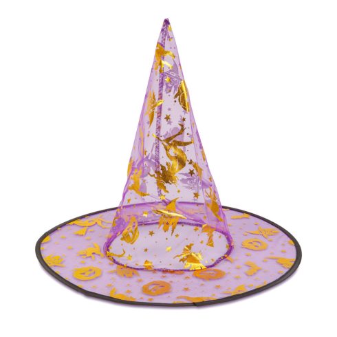 Halloween-i boszorkány kalap - 4 szín, poliészter - 38 x 34 cm                                        BX58153B