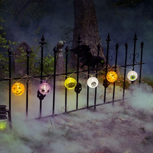Halloween-i lampion fényfüzér - 7,5 x 150 cm - 2 x AA elemes                                          BX58155