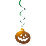   Halloween-i dekoráció szett - 12 db tök, szellem - csillogó spirál akasztó                            BX58171B