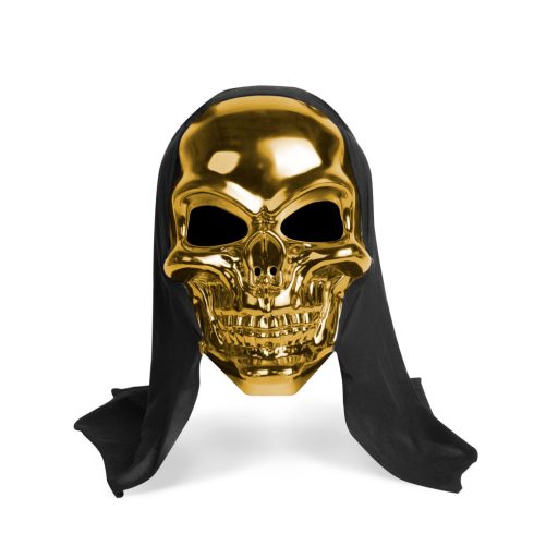 Fényes koponya maszk - arany - felnőtt méret - 16 x 24 cm                                             BX58185A