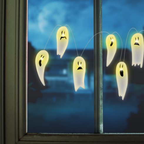 Halloween-i LED ablakdekor - gél - szellem - 85 cm                                                    BX58186A