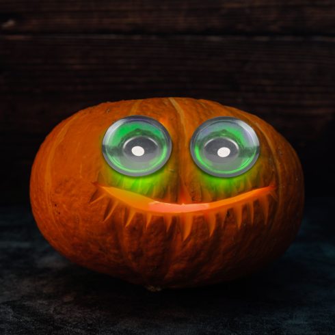 Halloween-i ijesztő szempár - zöld LED-es - elemes                                                    BX58195A
