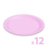   Papírtányér szett - rózsaszín - 23 cm - 12 db / csomag                                                BX58235C