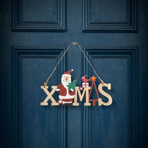 Karácsonyi dekor fából - mikulásos - akasztóval - 17 x 9 cm                                           BX58250A