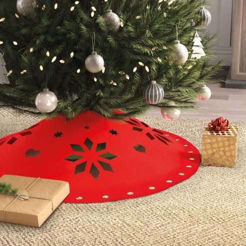 Karácsonyfa alá terítő - 90 cm x 3 mm - filc - piros                                                  BX58276