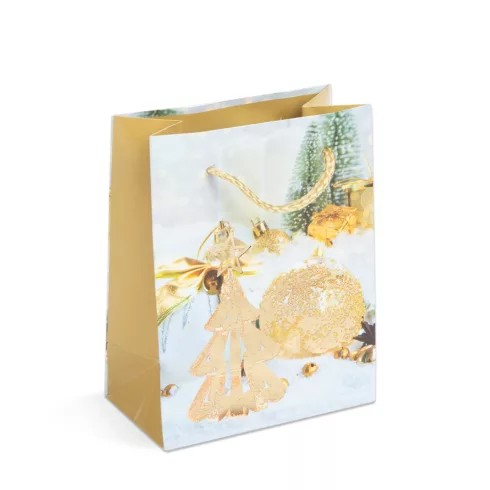 Karácsonyi ajándéktasak - papír - 114 x 64 x 146 mm - 4 féle / csomag - 12 db / csomag                BX58299