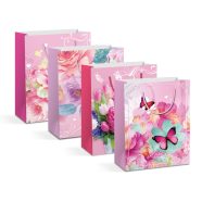   Ajándéktasak - papír - 330 x 102 x 457 mm - 4 féle / csomag - 12 db / csomag                          BX58312