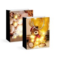  Ajándéktasak - 10 LED, papír - 265 x 127 x 330 mm - 2 féle / csomag                                   BX58321