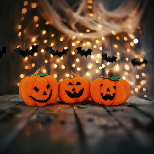 Halloween-i tök dekoráció - 10 x 10 x 11 cm - 3 féle - 3 db / csomag                                  BX58338