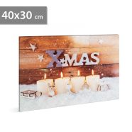   Karácsonyi LED-es hangulatkép - fali akasztóval, 2 x AA, 40 x 30 cm                                   BX58460