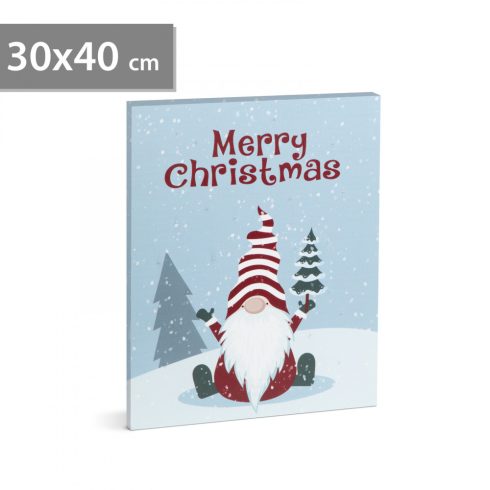 Karácsonyi LED-es hangulatkép - fali akasztóval, 2 x AA, 30 x 40 cm                                   BX58463