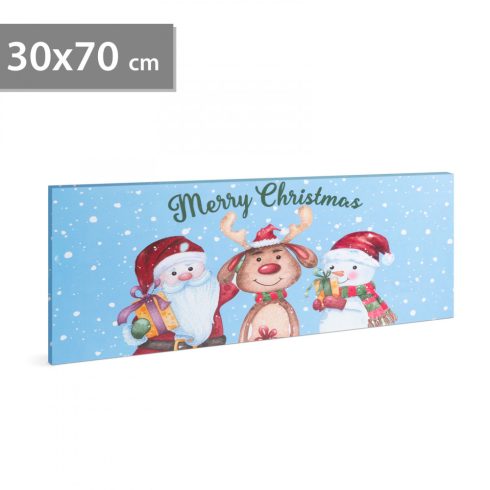 Karácsonyi LED-es hangulatkép - fali akasztóval, 2 x AA, 70 x 30 cm                                   BX58464