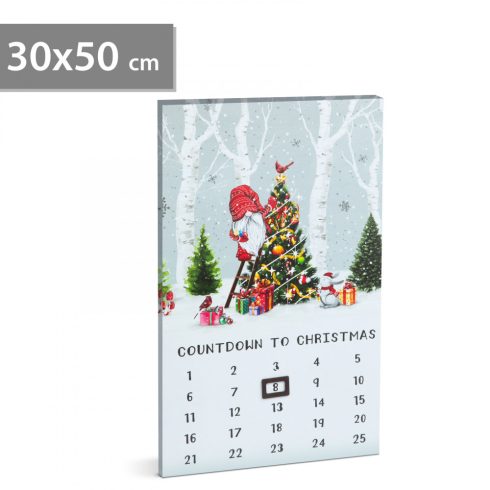 LED-es fali kép - kalendárium - 3 melegfehér LED - 30 x 50 cm                                         BX58466