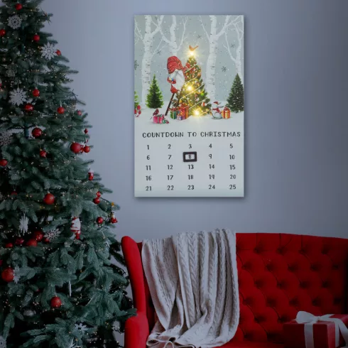 LED-es fali kép - kalendárium - 3 melegfehér LED - 30 x 50 cm                                         BX58466