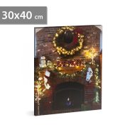   Karácsonyi LED-es hangulatkép - fali akasztóval, 2 x AA, 30 x 40 cm                                   BX58467