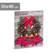   Karácsonyi LED-es hangulatkép - fali akasztóval, 2 x AA, 30 x 40 cm                                   BX58468