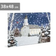   LED-es fali hangulatkép - téli táj -  2 x AA, 48 x 38 cm                                              BX58473