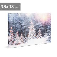   LED-es fali hangulatkép - téli táj -  2 x AA, 48 x 38 cm                                              BX58474