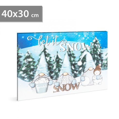 LED-es fali hangulatkép - colLet it snowcol -  2 x AA, 40 x 30 cm                                     BX58479