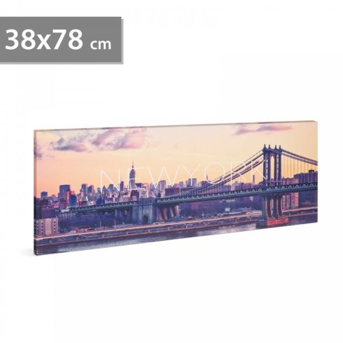 LED-es fali hangulatkép - colNew Yorkcol -  2 x AA, 38 x 78 cm                                        BX58484