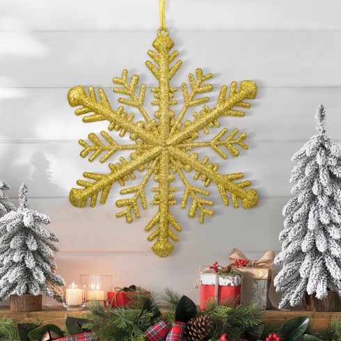 Karácsonyi dísz - arany jégkristály - 29 x 29 x 1 cm                                                  BX58519A