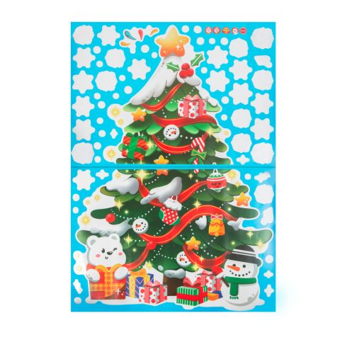 Karácsonyi matrica szett - karácsonyfa - 62 x 70 cm                                                   BX58533