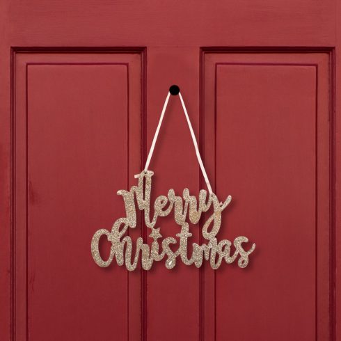 Karácsonyi dekoráció - colMerry Christmascol felirat - 20 x 12 cm - arany                             BX58541A