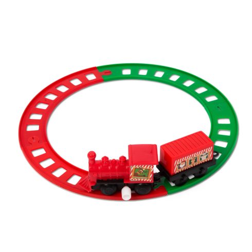Karácsonyi kisvasút - felhúzható - piros / zöld - 20 cm                                               BX58564