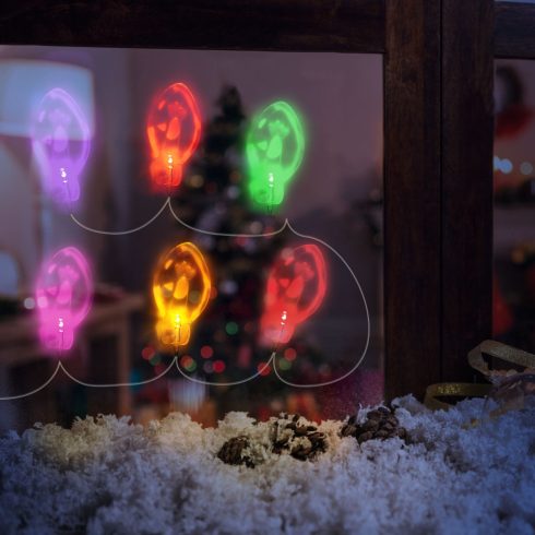 Karácsonyi LED-es fényfüzér - gél ablakmatrica - 6 LED - 2 x AA                                       BX58568C