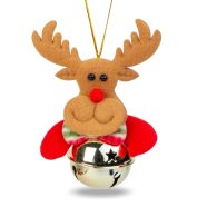   Karácsonyfadísz - Rénszarvas csengettyűvel - 11 x 10 cm                                               BX58589B