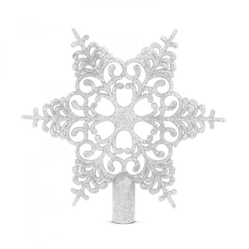 Karácsonyfa csúcsdísz - hópehely alakú - 20 x 20 cm - ezüst                                           BX58608B
