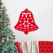   Karácsonyi dekor - harang - 39,5 x 42 cm - piros / arany                                              BX58624A
