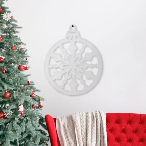 Karácsonyi dekor - gömbdísz - 36,5 x 44 cm - fehér / arany                                            BX58624C