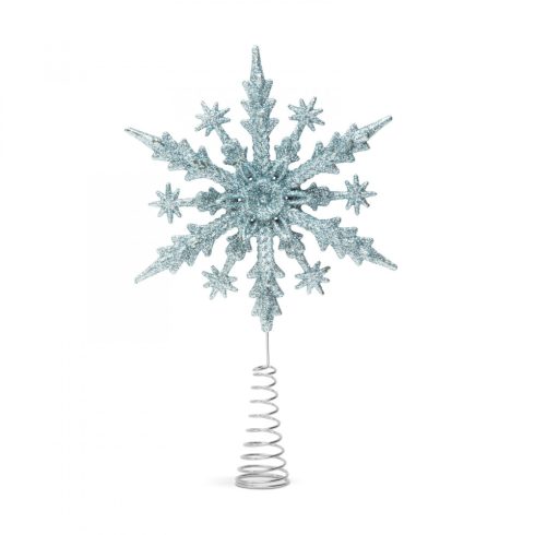 Karácsonyfa csúcsdísz - hópehely alakú - 22 x 15 cm - világoskék                                      BX58678A