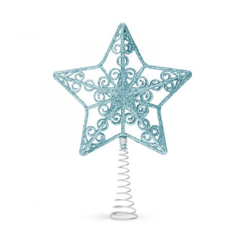 Karácsonyfa csúcsdísz - csillag alakú - 20 x 15 cm - világoskék                                       BX58679A