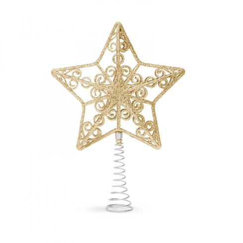 Karácsonyfa csúcsdísz - csillag alakú - 20 x 15 cm - arany                                            BX58679C